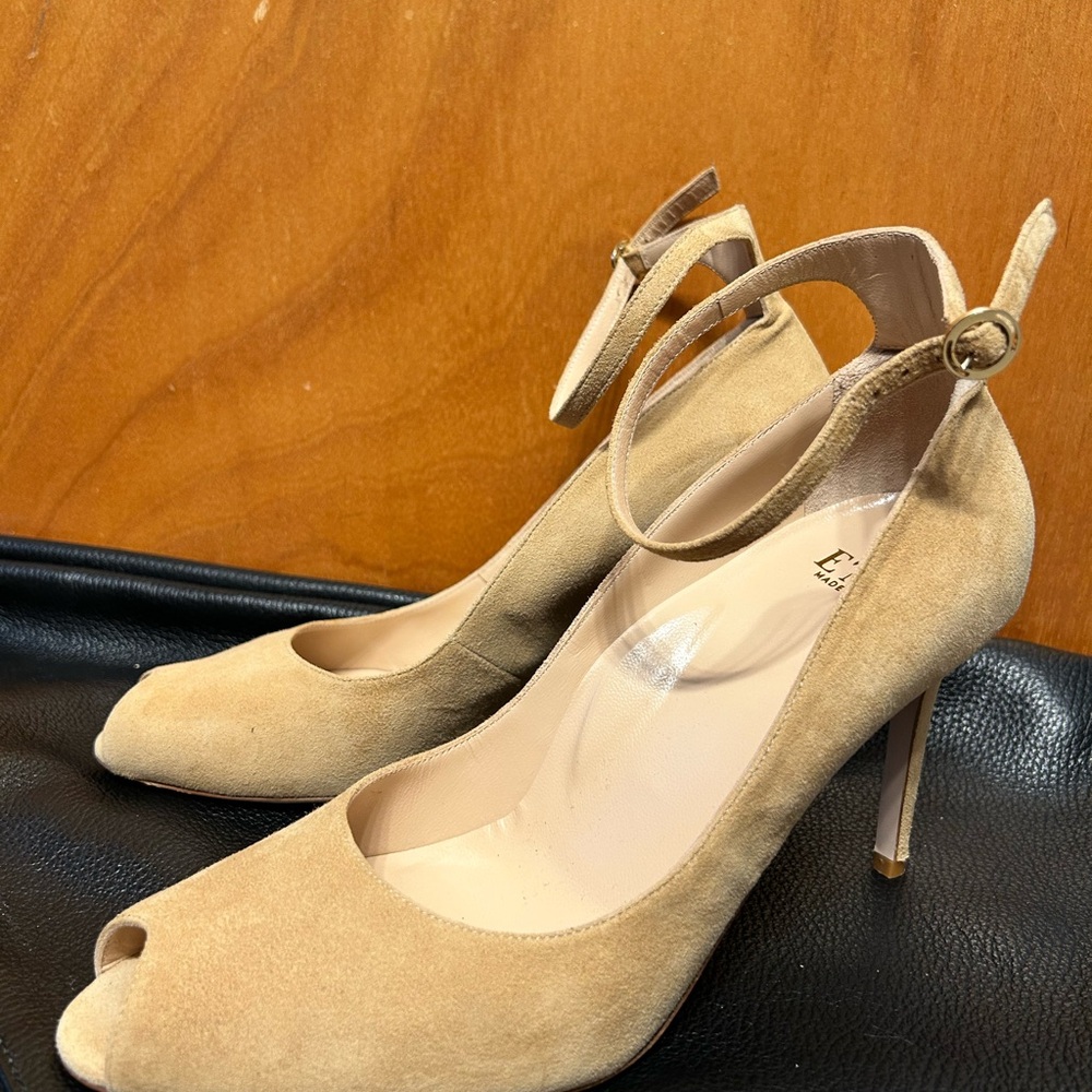 E’mar Italian Leather Tan Suede Women's Stiletto Heels